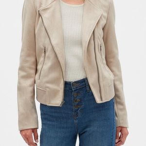 NWOT Banana Republic Vegan Suede Jacket Oxford Tan